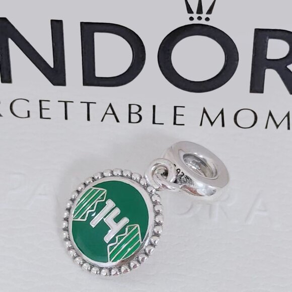 Pandora Engraving Mexico Soccer Jersey #14 Dangle Charm Exclusive Pendant S925 - Picture 1 of 9